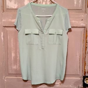 Women's Soho New York & Company Button Pocket Blouse Mint
